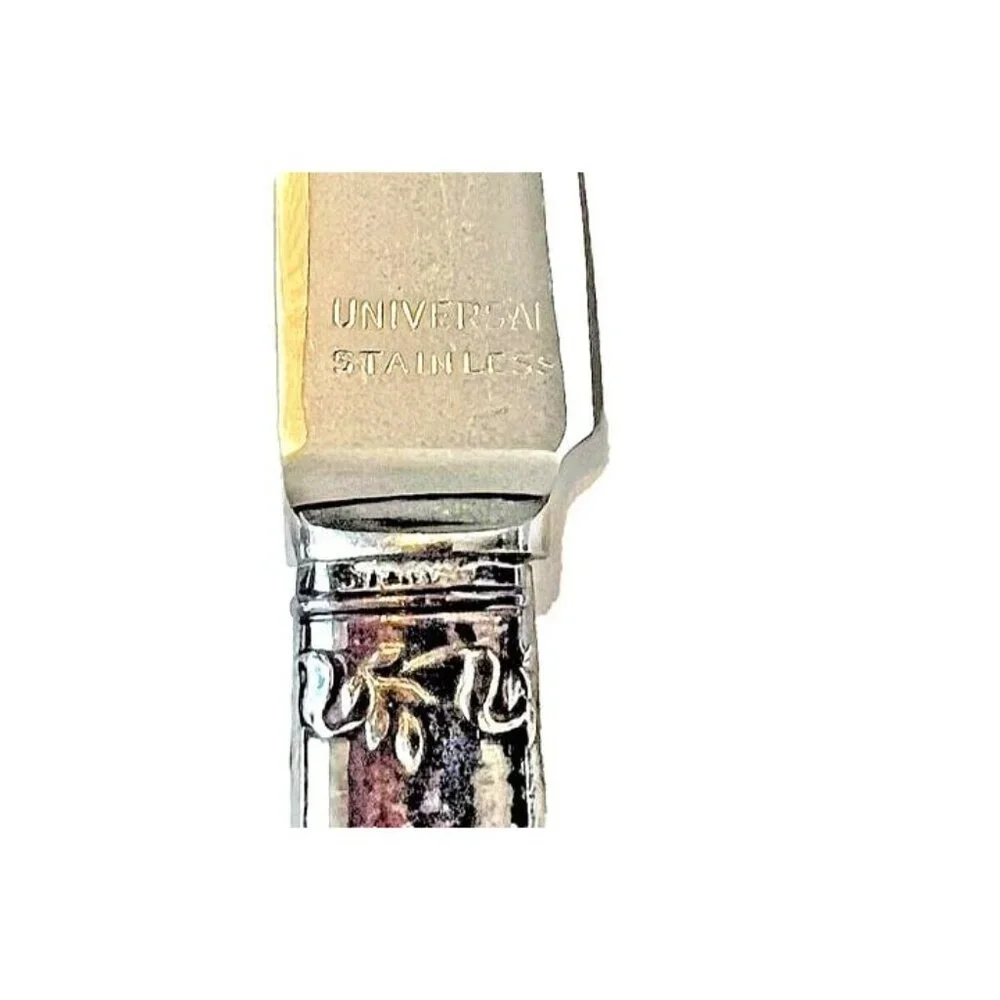 Set of 6 Pearl Handle Fruit Knives Flatware Discontinued Sterling‎ FRKP 6 1/4
